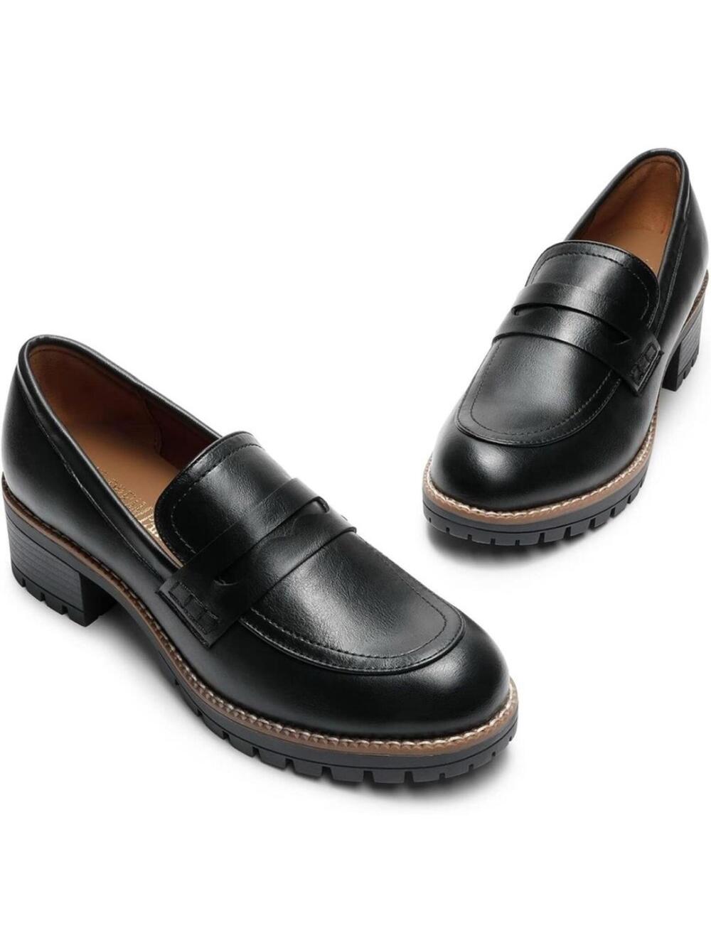DREAM PAIRS Women's Platform Chunky Heeled Loafers, Womens Business Casual Shoes
